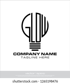 light bulb logo, glow vector