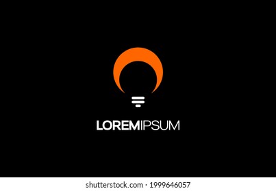 Elementos vectores de la plantilla de diseño de iconos de la bombilla de luz para la marca de su empresa. con color naranja