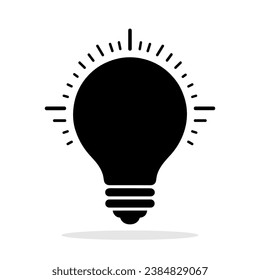 Light bulb logo icon isolated. Black light bulb. Innovative idea concept. Energy and thinking symbol. Vector illustration