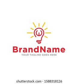 Light bulb logo icon vector. Logo template art eco energy power electricity idea concept. Simple design on white background.