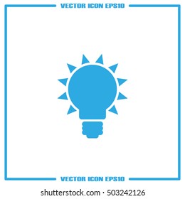 Light bulb logo icon vector EPS 10, abstract sign flat design,  illustration modern isolated badge for website or app - stock info graphics