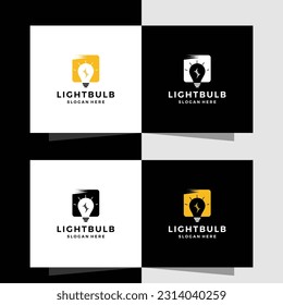 Light bulb logo in modern creative style.