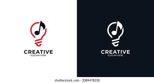 light bulb logo and music icon