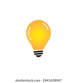 Light Bulb Logo Silhouette Design. Lamp Light Icon or Thinking Concept.