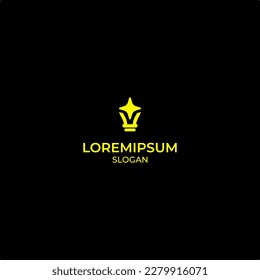 light bulb logo, light logo, simple icon logo.