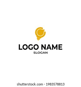 light bulb logo, tech and modern icon