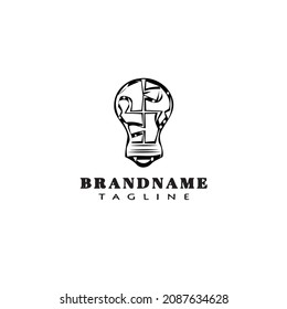 icono de la plantilla de logotipo de la bombilla de luz ilustración vectorial moderna