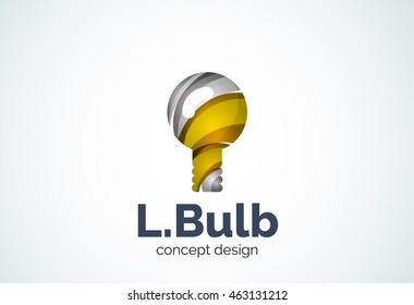 Leuchtstofflogo-Vorlage, neue Idee, Energie- oder Beleuchtungskonzept. Moderner minimaler Design-Logotyp mit geometrischen Formen - Kreise, überlappende Elemente