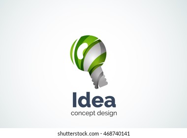 Leuchtstofflogo-Vorlage, neue Idee, Energie- oder Beleuchtungskonzept. Moderner minimaler Design-Logotyp mit geometrischen Formen - Kreise, überlappende Elemente