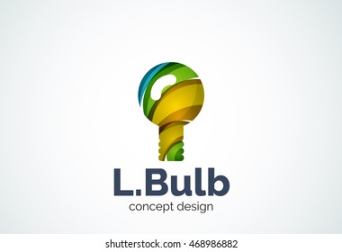 Leuchtstofflogo-Vorlage, neue Idee, Energie- oder Beleuchtungskonzept. Moderner minimaler Design-Logotyp mit geometrischen Formen - Kreise, überlappende Elemente