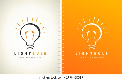 logotipo de la bombilla de luz vectores electricidad y fuente luminosa