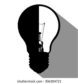 light bulb long shadow vector