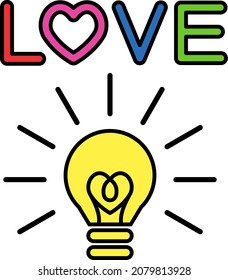 Glühbirne LOVE Vektorgrafik