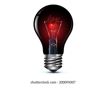 Light bulb Love.Vector