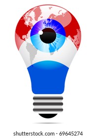 light bulb with luxembourg flag