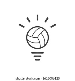 light bulb made from sport ball, light bulb conceptual Image. idea sport symbol. Stock vector illustration isolated on white background.