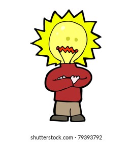 caricatura del hombre de la bombilla