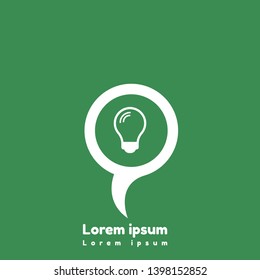 light bulb and map pin. logo concept. idea logo