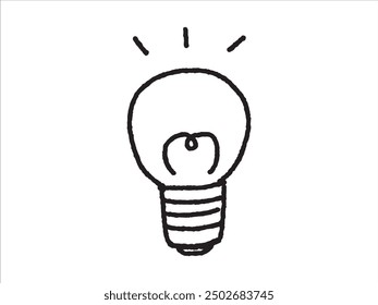 Light bulb mark loose hand-drawn