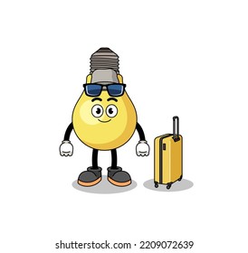 light bulb mascot doing vacation , character design