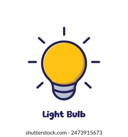 Light bulb minimal colors style icon. Vector illustration icon concept isolated premium. Flat cartoon style
