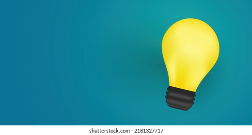 Light bulb minimal creative banner and backdrop vector illustration. Concept art for imagination, thinking and creative themes. 