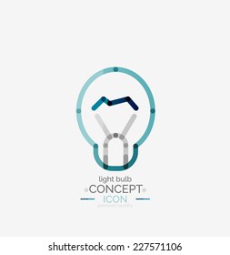 Light bulb minimal design logo, colorful abstract icon