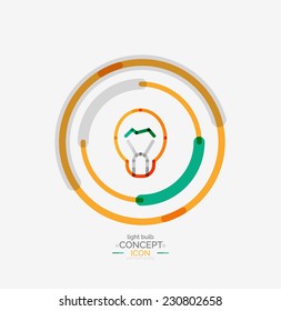 Light bulb minimal design logo, colorful abstract icon