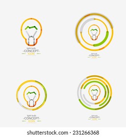 Light bulb minimal design logo, colorful abstract icon
