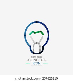 Light bulb minimal design logo, colorful abstract icon