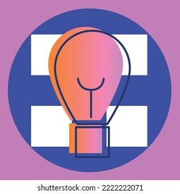 Icono moderno de la bombilla de luz. Idea, signo, solución, concepto de pensamiento. Iluminación Lámpara eléctrica. Electricidad, brillo para el diseño gráfico, sitio web, interfaz de usuario. Icono de línea. Ilustración vectorial en estilo plano de caricatura 