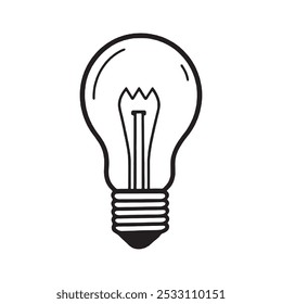 Light bulb, Monochrome drawing. For a new idea.