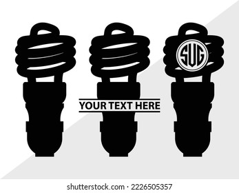 Light Bulb Monogram Printable Vector Illustration