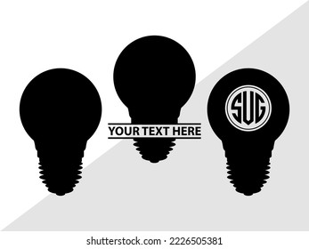 Light Bulb Monogram Printable Vector Illustration