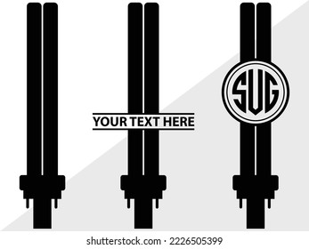 Light Bulb Monogram Printable Vector Illustration