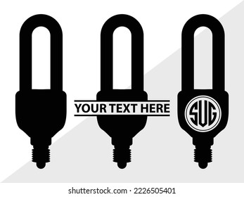 Light Bulb Monogram Printable Vector Illustration