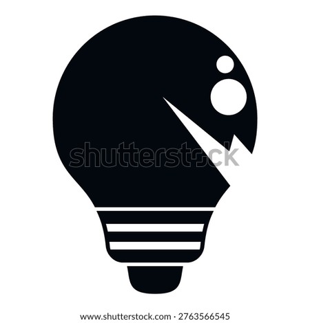 Light bulb monster consuming a creative idea representing intellectual property theft