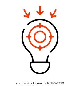 Bombilla con mortero, icono de idea educativa

