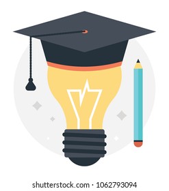 
Light bulb with mortarboard. Education concept vector 
