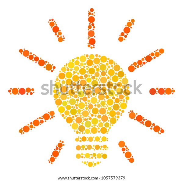 Light Bulb Mosaic Filled Circles Various Stock Vector (Royalty Free