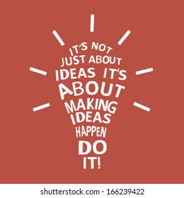 Light Bulb With A Motivation Quote. Vector