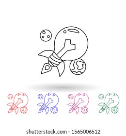 Light bulb multi color icon. Simple thin line, outline vector of idea icons for ui and ux, website or mobile application