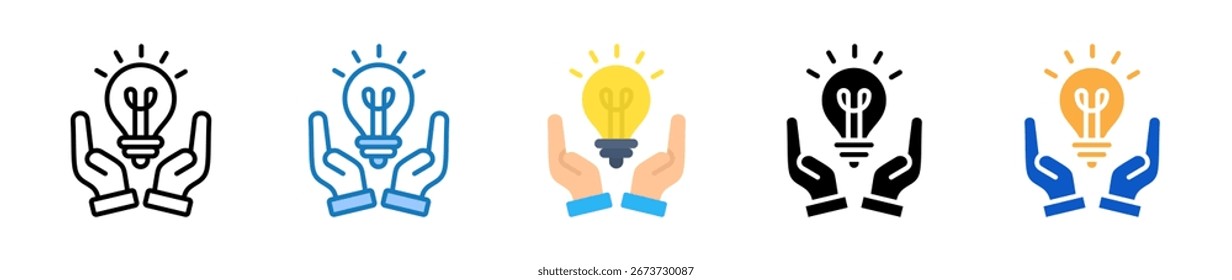 Light Bulb multiple style icons set design vector illustration.