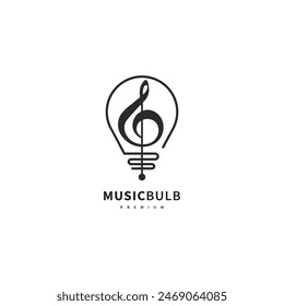 Glühbirne und Musik Logo Design Illustration 