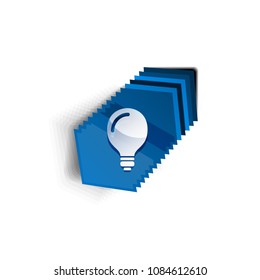 Light bulb, new idea concept web button, vector illustration