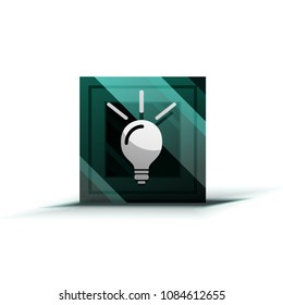 Light bulb, new idea concept web button, vector illustration