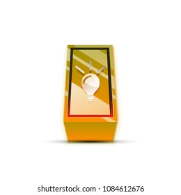Light bulb, new idea concept web button, vector illustration