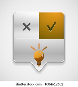 Light bulb, new idea concept web button, vector illustration
