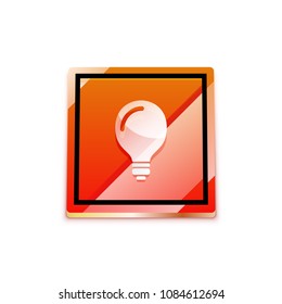 Light bulb, new idea concept web button, vector illustration