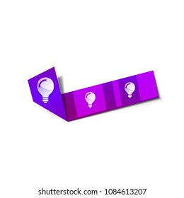 Light bulb, new idea concept web button, vector illustration